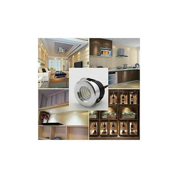 XSNUO Sæt med 4 Mini LED-indbyggede spotlights 3W Varm hvid Sort DOPA