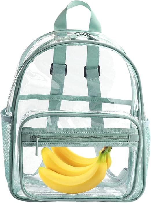Green Waterproof Transparent School Backpack with Large Capacity