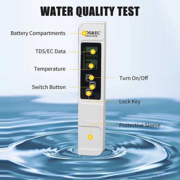 Water Quality Test Digital Water Tester Meter 3 In 1 TDS EC Temperature