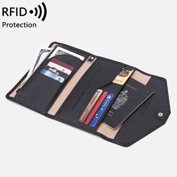 RFID-monitoimilipputodistuslaukku ulkomaanmatkailupassikansioon miehille ja naisille (ruskea)