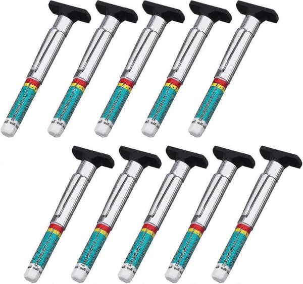 10-pack Tire Depth Gauge, Color Coded Z