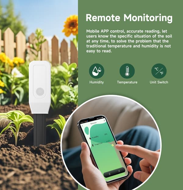 Tuya Zigbee Soil Sensor - Moisture and Temperature Detection, Smart Irrigation Monitor Compatible with Garden Plants - White Version ZigBee Version ZigBee