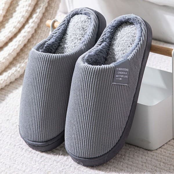 Herre Hjemmesko, Herre Vinterhjemmesko, Komfortable Hjemmesko, Varmt For, Indendørs Hjemmesko til Mænd, Vintergrå Grå 42-43