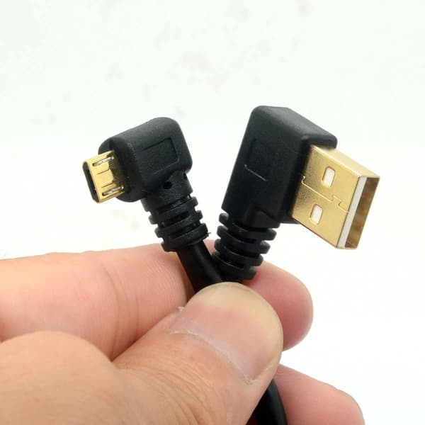 90 graders USB 2.0 til Micro USB B hann 15 cm vinklet ladeforlenger og ladeforlengelseskabel