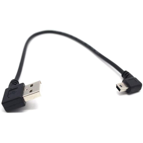 USB B-type Mini 5-pin Han Ret Vinkel 90 Grader til USB 2.0 Han Kabel 30cm