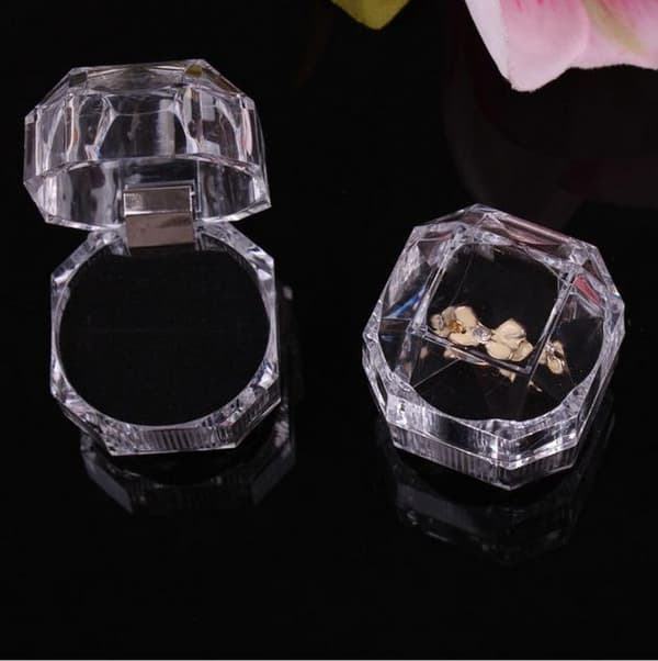 Delar förpackningslåda kristallringhållare örhängesbehållare ringdisplayhållare förlovningsringfodral ringdisplayfodral smyckeshållare