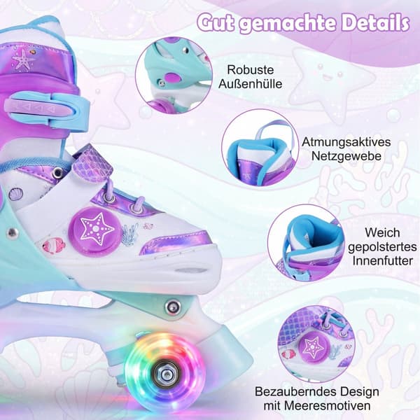 Adjustable Kids Skates with Light-Up Wheels, EU 37-41