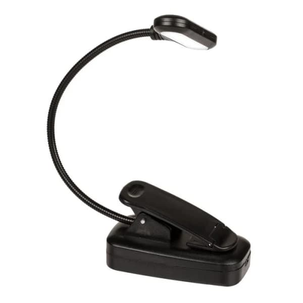 Boglampe - Læselampe / LED-lampe med klemme - Lampe til bog sort