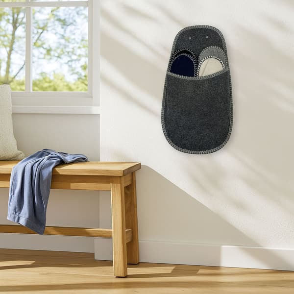 Felt Guest Slipper Set, Non-Slip, 6 Pairs with Pouch