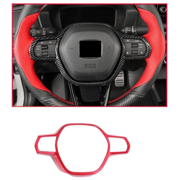 For 11th 2022 Steering Wheel Button Panel Frame Decor Sticker Car Interior Accessories, Red