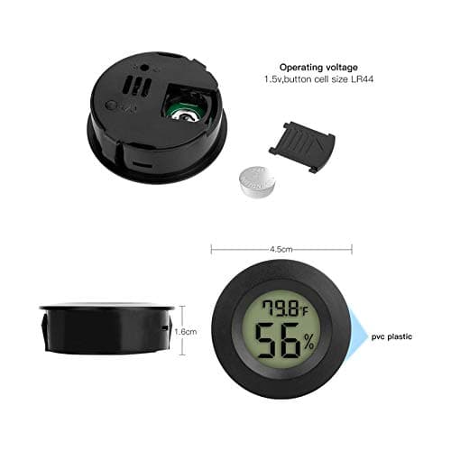 2-pak Mini Termometer Hygrometer Køleskab Fryser Elektronisk