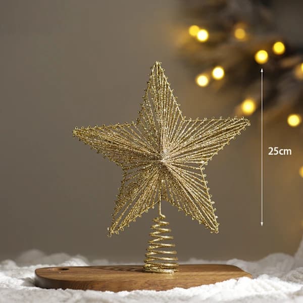 Juletrestjerne Glitterdekorasjon for Julehjemmet Gull 25 cm stil 1 style 1