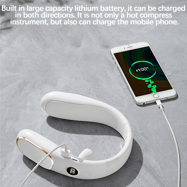 8000ma Halsvarmer Powerbank Bærbar Halsvarmer Digital Display USB Opladning Håndvarmer