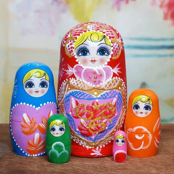 xjxj--Ryska Matryoshka-dockor, 10-delars set med ryska dockor, trä 5 5