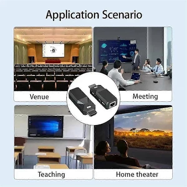 Wireless HDMI Transmitter and Receiver 50M 1080P 60Hz 3D Plug and Play for TV PC Projector Black