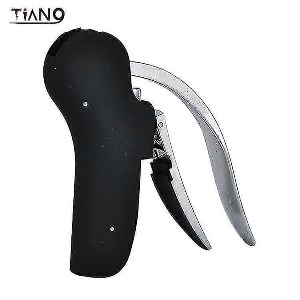 Wine Opener - Black Vertical Corkscrew with Foil Cutter