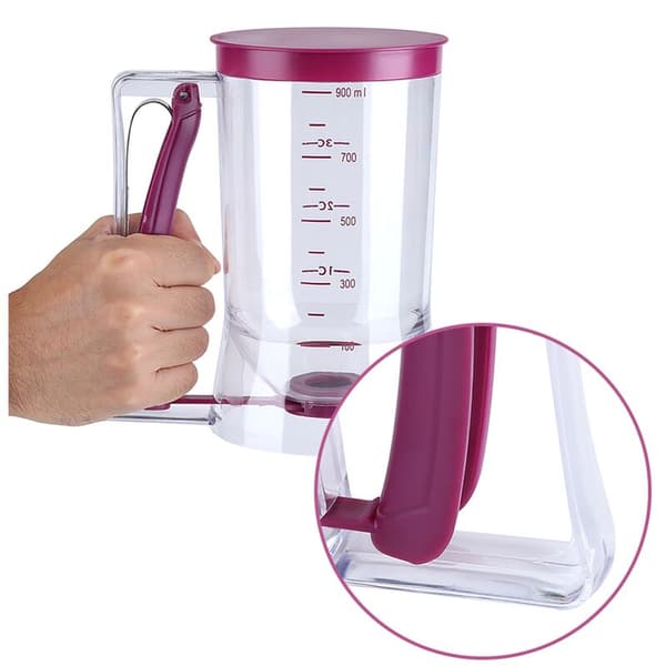 900ML Manual Batter Dispenser Cupcake Pancake Waffle Measuring Cup Kitchen Baking Tool