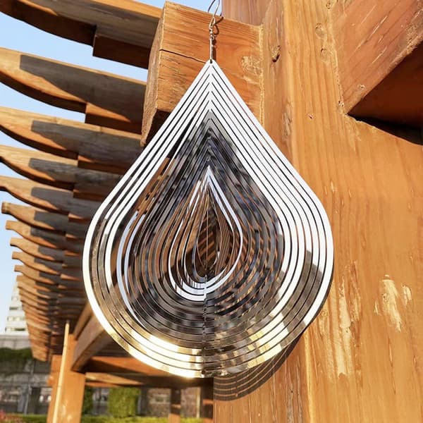 Birds Chasing Flowing Light Effect Stainless Steel Yard Decorations House Hanging Decoration Rotating Spinners