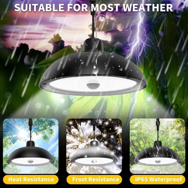 78 LED Utendørs Solcellelampe – 4 Lysmoduser med Bevegelsessensor – 360° Justerbart Solcellepanel – IP65 Vanntett