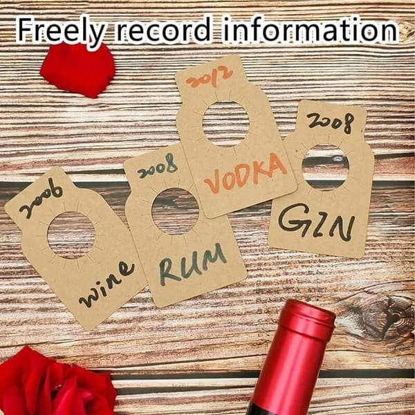 200 Reusable Wine Bottle Labels, Cork Wine Labels for Wine Cellar, Compatible with Wine Racks and Labeling