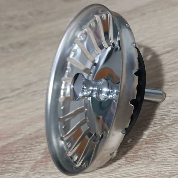 Sil i rustfritt stål, silplugg for vask, avløpsplugg med doble funksjoner, erstatning for avløpskurv (diameter: 84 mm)