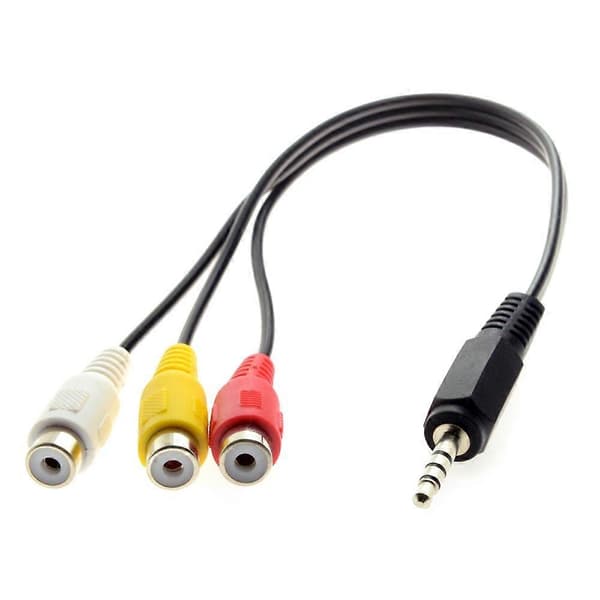 3,5 mm 1/8'' Han Stereo Bil AUX til 3 RCA AV Hun Kabel Lyd Video Kompositkabel