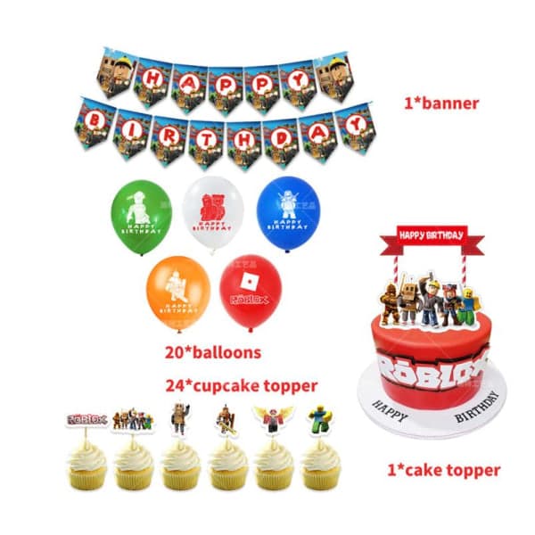 Roblox Barnebursdag Ballongbue - Gratulerer med dagen