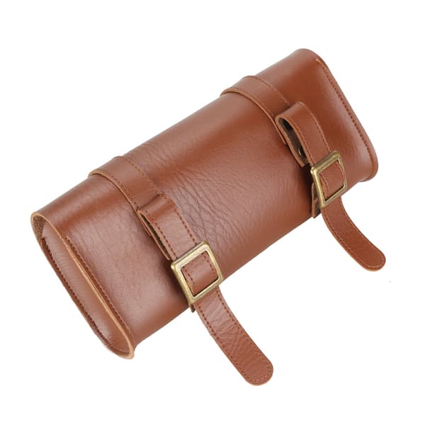 Håndlaget skinnveske, retro frontveske (brun)