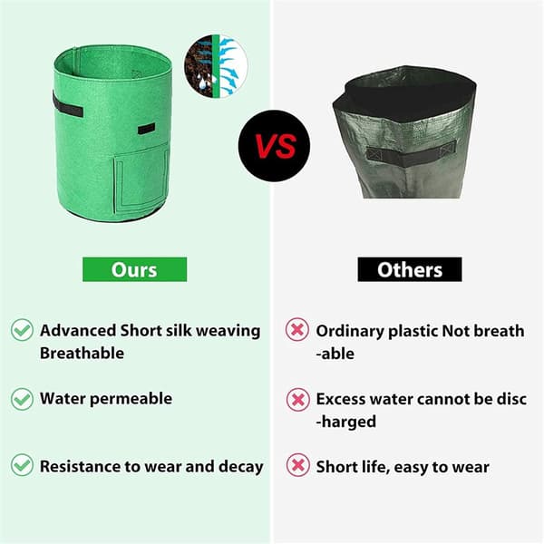 Potatisodlingsväskor, 2 x 43L odlingsväskor/trädgårdspotatisplanteringsväska