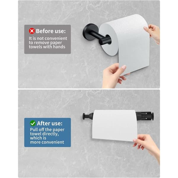 Keittiöpaperiteline, höyrykeittiöpaperiteline musta kahdella koukulla