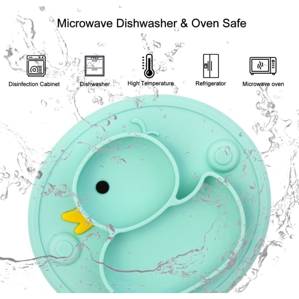 Sugkoppsplatta i silikon, halkfri matningsplatta för baby