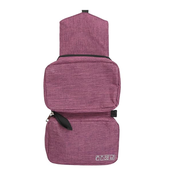 Multifunctional Toiletry Bag Multiple Compartments Large Capacity Hanging Makeup Bag Purple