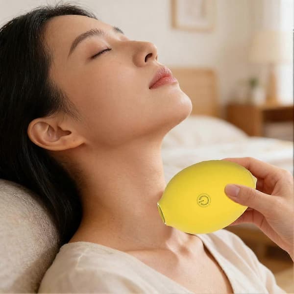Small Lemon-Shaped Handheld Massager Waterproof 12 Intensity Modes Quiet