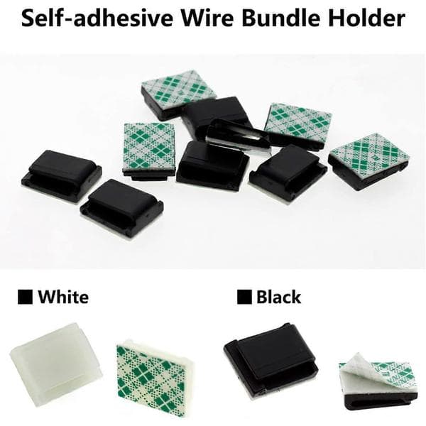 Practical and beautiful 30 pcs/lot self-adhesive cable holder, cable tie clip compatible with for attaching LED strip connector