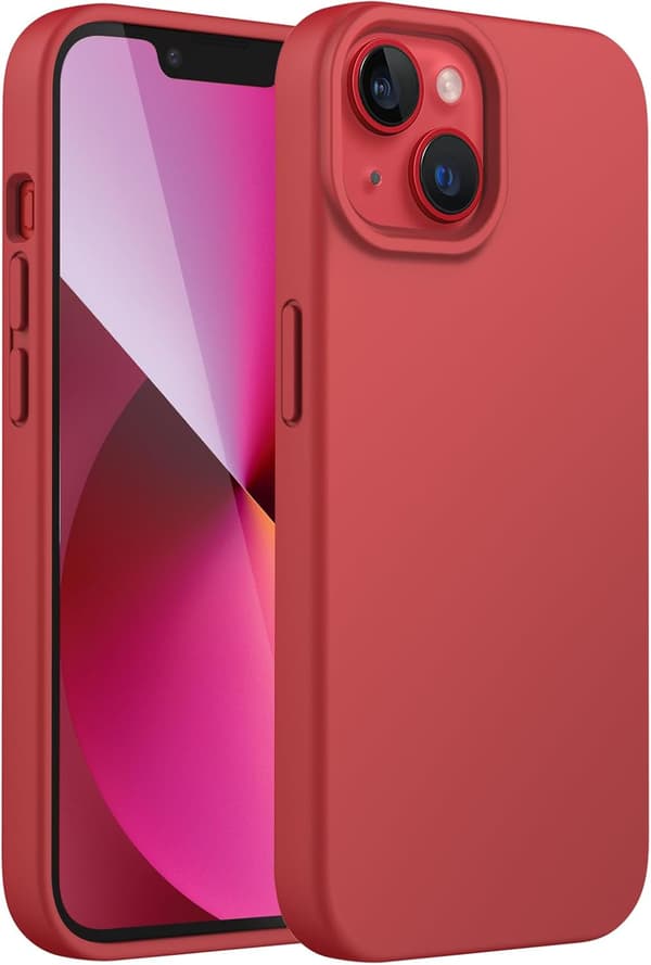 iPhone 13 Deksel, Silikondeksel, 6,1 Tommer, Rød