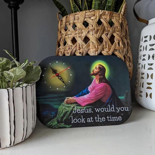 Jeesus Seinäkello Uutuus Seinäkello Puinen Jeesus Seinäkellot - Snngv
