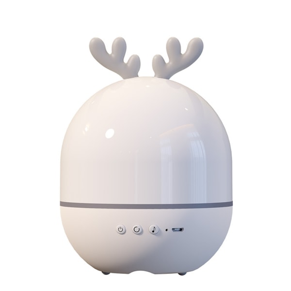 Stjernehimmelprojektor, babyprojektor, musikalsk lampe med 360° roterende fjernbetjening deer