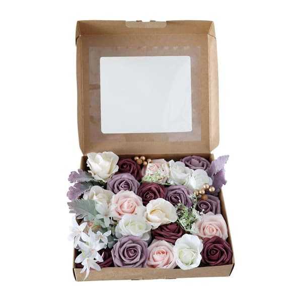 Artificial Rose Flowers Combination Box for DIY Wedding Bouquets Table Decorations