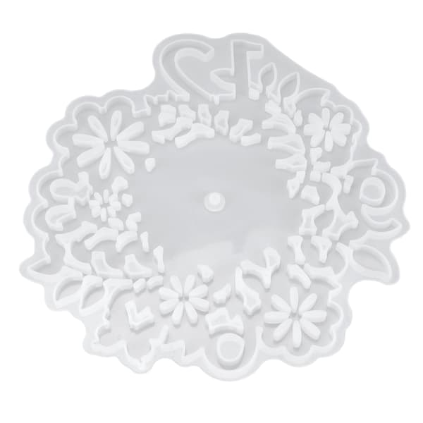 Silicone Mold Leaf Flower Pattern Clock Dial White Reusable Resin Mold for DIY Craft Home Decor Gift