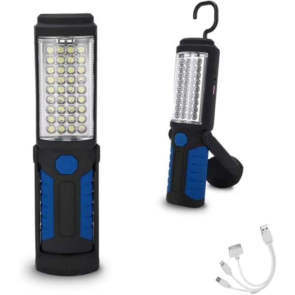 TG Genopladelig LED-arbejdslampe Bærbar multifunktionel lommelygte, Blå