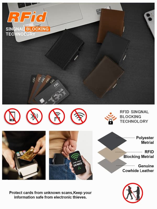 Men's Wallet with RFID Protection Carbon Fiber Wallet