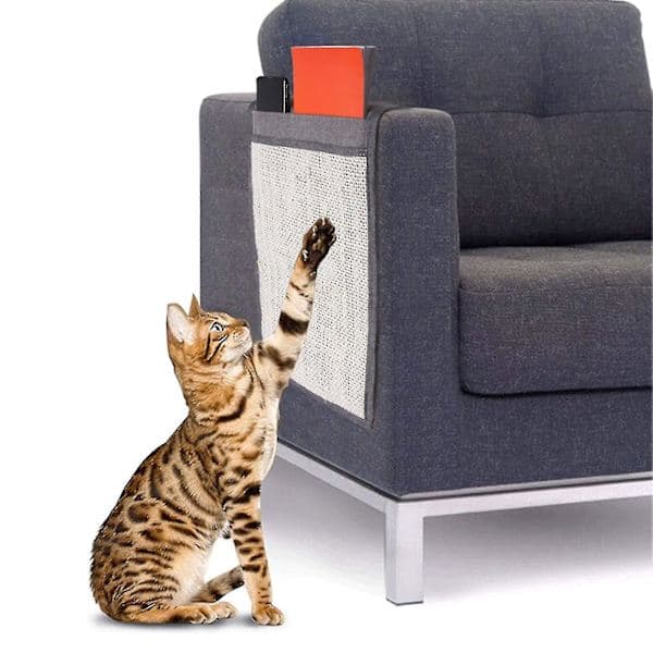 Katteskrapematte, sofaskrapematte med 2 rom, katteskrapemøbler, ripebeskyttelse, sofa, katteskrapematte