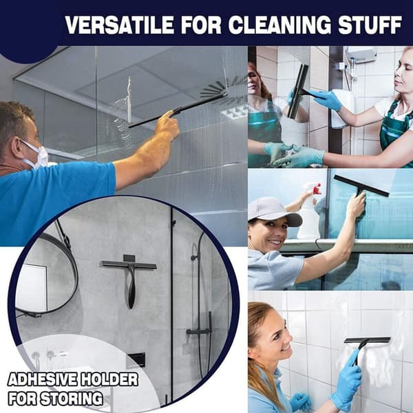 Shower Squeegee, 10 inch (approx. 25.4 cm) Matte Black Squeegee, suitable for bathrooms, shower doors, mirrors