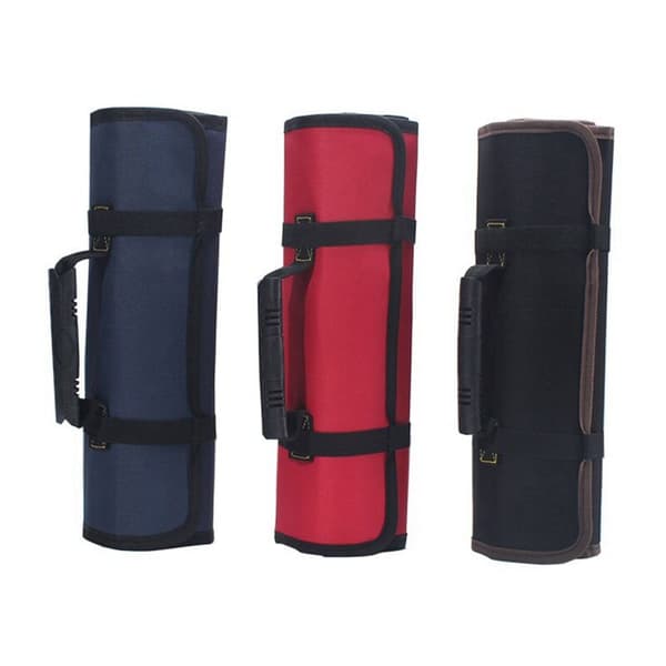 Tool Roll Bag with Pockets, Waterproof Canvas Tool Organizer Bag for Craftsmen DIYer - B