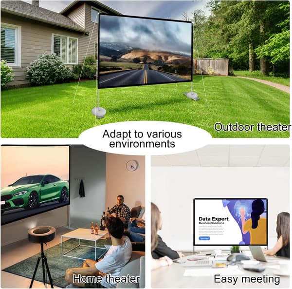 100 inch 16:9 Thickened Wrinkle-Free Projection Screen White Projector Curtain Projection Screen
