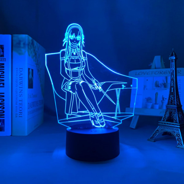 WJ Anime SPY X Family Yor Forger Led-valo lapsille Makuuhuoneen sisustus Yövalo Syntymäpäivähuoneen sisustus Lahjapöytä 3D-lamppu Manga