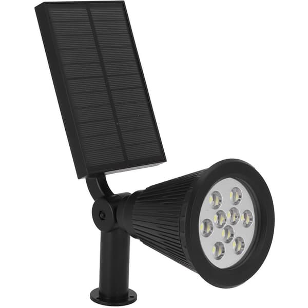 9 LED-chips solcelleprojektør LED solcellelamper til udendørs havegård (hvidt lys)