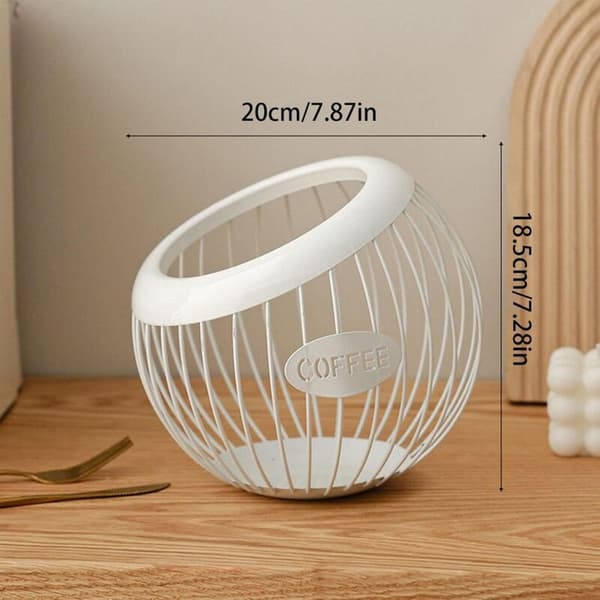 Coffee Pod Basket Large Capacity Organizer 20x18cm 368g for Kitchen Countertop Workspace Space-Saving Accessory