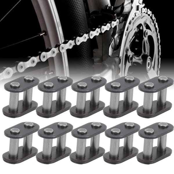 T8f Chain Lock - 10 Pcs Steel Couplings Lightweight Bicycle Chain Durable Chain Locks, A