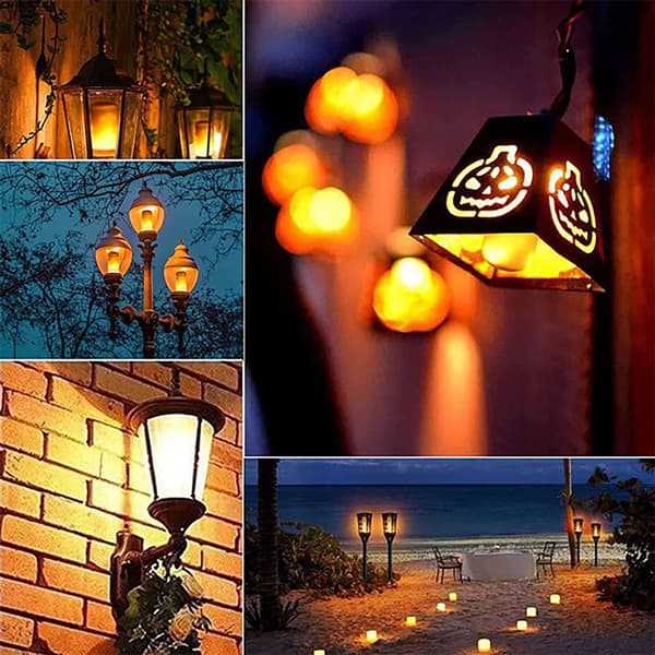E27 Flame Light Bulb, 2-pack LED Flame Effect Bulbs with Gravity Sensor, LED Flickering Light for Halloween Indoor/Outdoor/Bar/Party